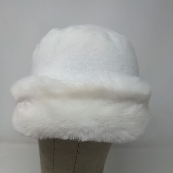 Madison & Max Womens Vegan Fur Hat White Ivory OSFM Poly Blend W/Tags - Picture 2 of 11